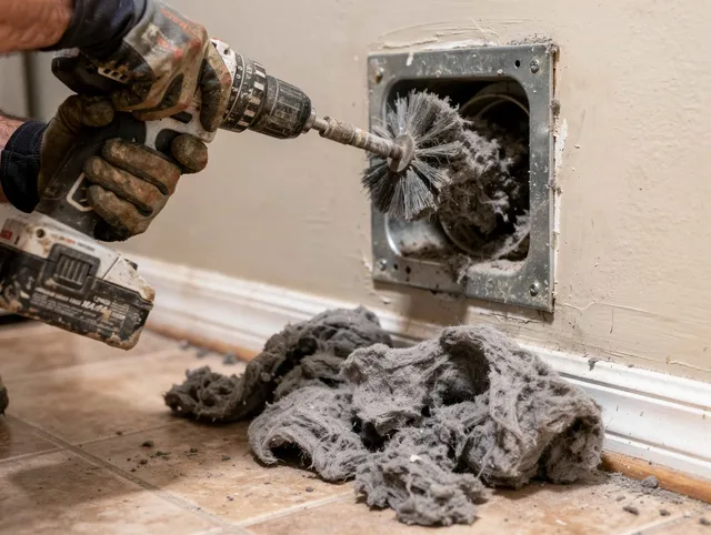 Certified Bell Gardens Dryer Vent Cleaning technician performing dryer vent cleaning in Bell Gardens